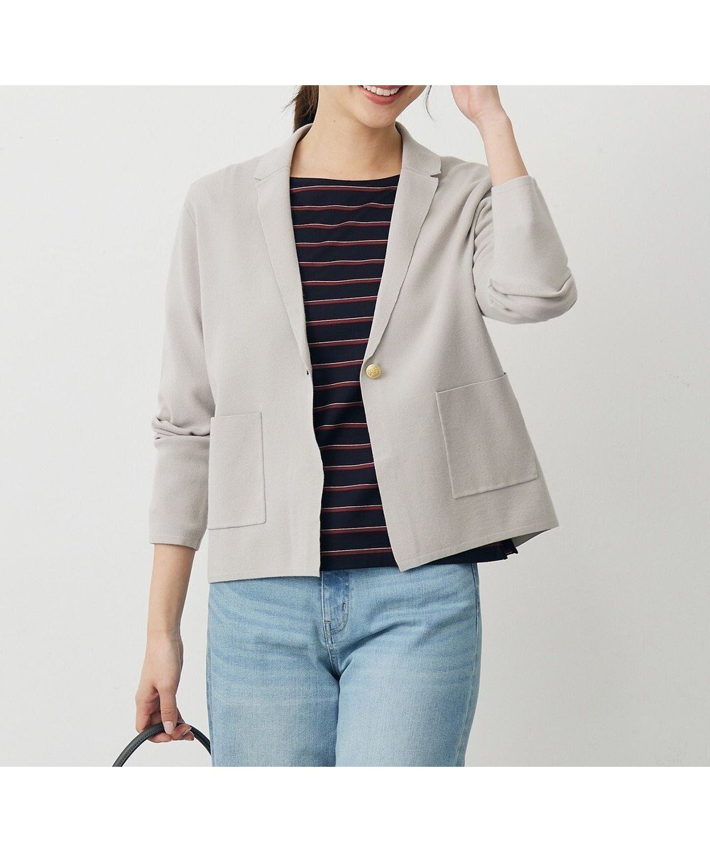 【ジェイ プレス/J.PRESS】のVIGODA テーラード ニット ジャケット インテリア・キッズ・メンズ・レディースファッション・服の通販 founy(ファニー) 　ファッション　Fashion　レディースファッション　Fashion for Women　アウター　Coat / Outerwear Collection　レディースジャケット・軽アウター　Jackets　春　Spring　ジャケット　Jacket, Outerwear　ストレッチ　Stretch, Stretchy Fabric　セーター　Sweater, Knitwear　ツイスト　Tweed, Tweed Fabric　テーラード　Tailored, Tailored Fit　人気　Popular, Best Seller　バランス　Balance, Style Balance　ロング　Long, Long-Length　A/W・秋冬　Autumn/Winter　S/S・春夏　SS, Spring/Summer, Warm Season　夏　Summer　グレージュ系|ID: prp329100004849054 ipo3291000000035466615