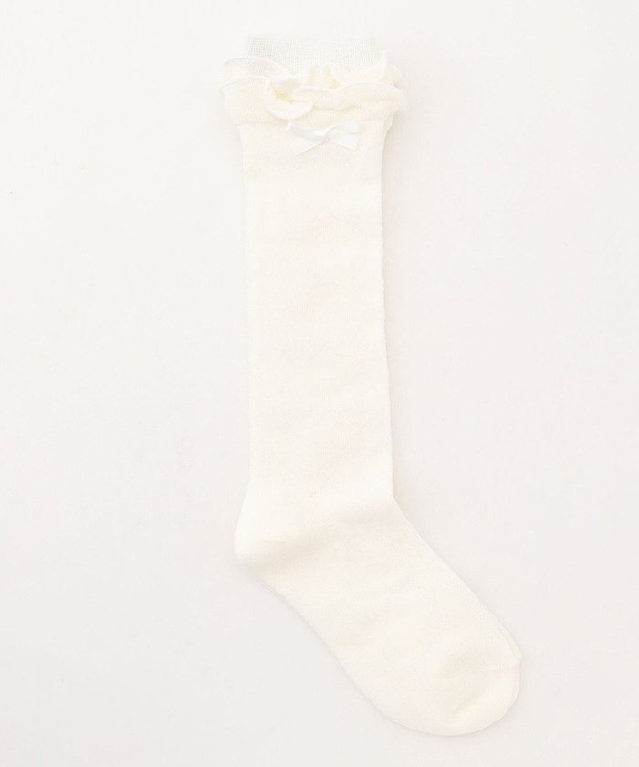 【エニィ/ANY / KIDS】のリボンジャガード ハイソックス インテリア・キッズ・メンズ・レディースファッション・服の通販 founy(ファニー) https://founy.com/ ファッション Fashion キッズファッション Fashion for Kids スマホ Smartphone, Mobile Device ソックス Socks, Hosiery 透かし Cut-Out, Lacework 人気 Popular, Best Seller フリル Frill, Ruffle リボン Ribbon, Bow エレガント 上品 Elegant |ID: prp329100004849196 ipo3291000000035606024