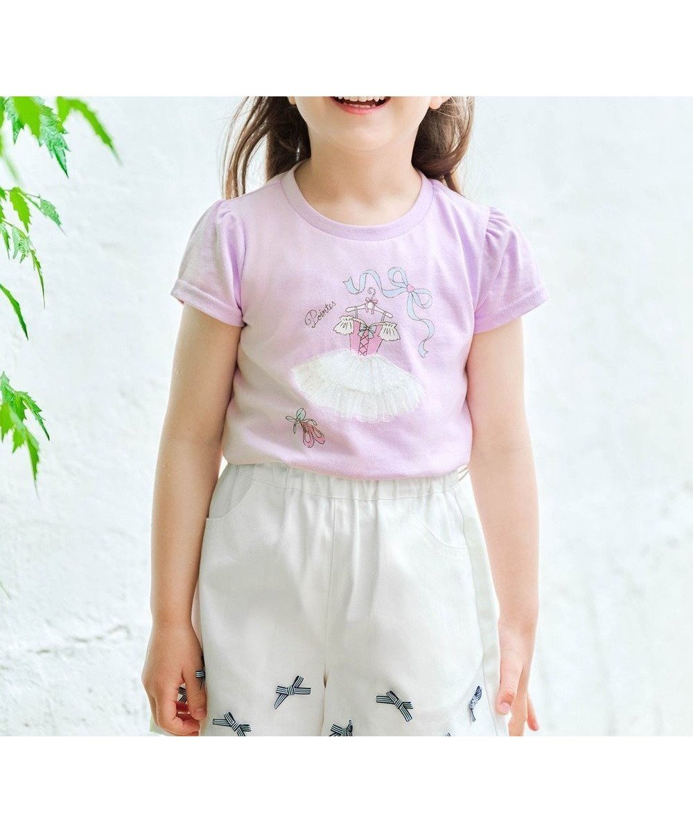 【エニィ/ANY / KIDS】のひんやりクール アップリケTシャツ インテリア・キッズ・メンズ・レディースファッション・服の通販 founy(ファニー) 　ファッション　Fashion　キッズファッション　Fashion for Kids　トップス・カットソー　Cut & Sew Tops　春　Spring　カットソー　Cut and Sewn Top　クール　Cool, Chic　チュール　Tulip, Tulip Motif　ドレス　Dress, One-Piece　フロント　Front, Front Design　ポケット　Pocket, Pocket Detail　モチーフ　Motif, Design Theme　ラベンダー　Lavender　S/S・春夏　SS, Spring/Summer, Warm Season　夏　Summer　ラベンダー(ドレス)|ID: prp329100004849207 ipo3291000000035524984