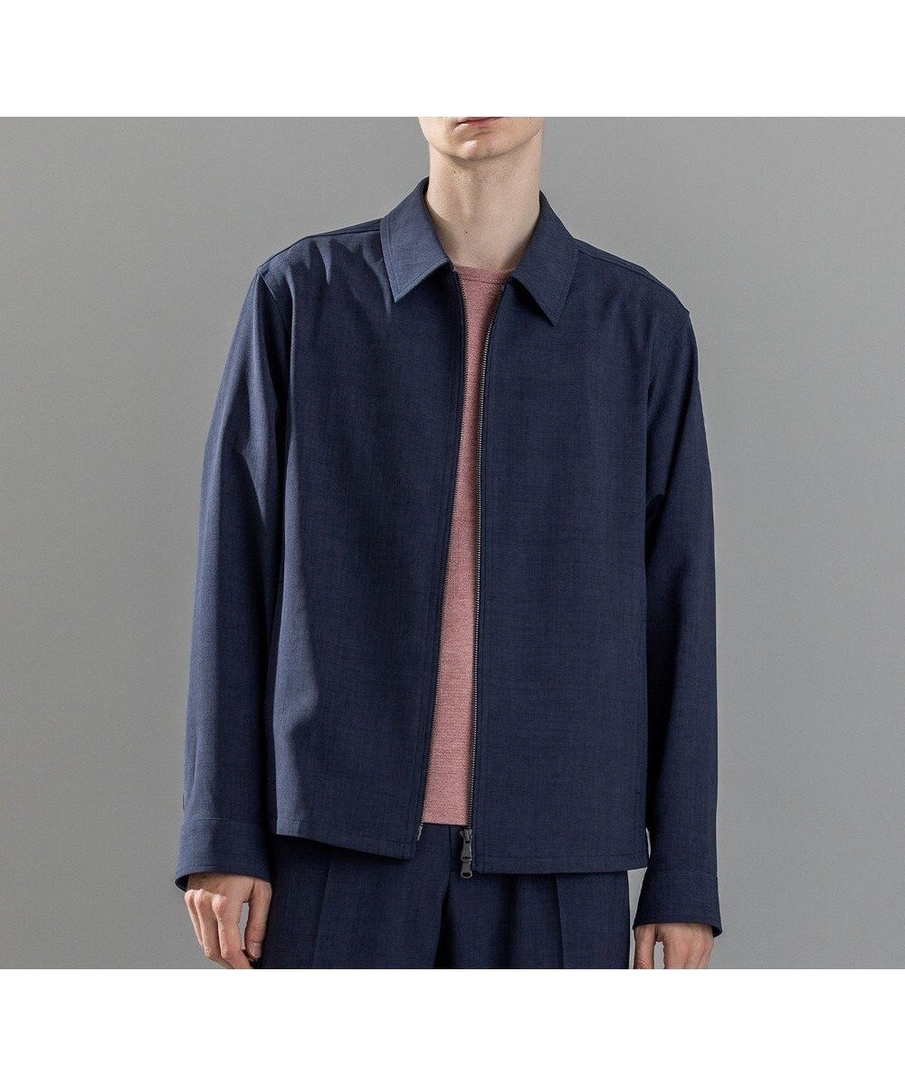 【ジョゼフ オム/JOSEPH HOMME / MEN】のテクノボイルストレッチ ジップアップブルゾン インテリア・キッズ・メンズ・レディースファッション・服の通販 founy(ファニー) 　ファッション　Fashion　メンズファッション　Fashion for Men　アウター　Men's Coats Outerwear　ブルゾンジャケット / カジュアルアウター　Bomber Jackets & Blousons　シンプル　Simple, Minimal　ジャケット　Jacket, Outerwear　フロント　Front, Front Design　ブルゾン　Blouson, Bomber Jacket　エレガント 上品　Elegant　夏　Summer　A/W・秋冬　Autumn/Winter　ネイビー系|ID: prp329100004849208 ipo3291000000035759920