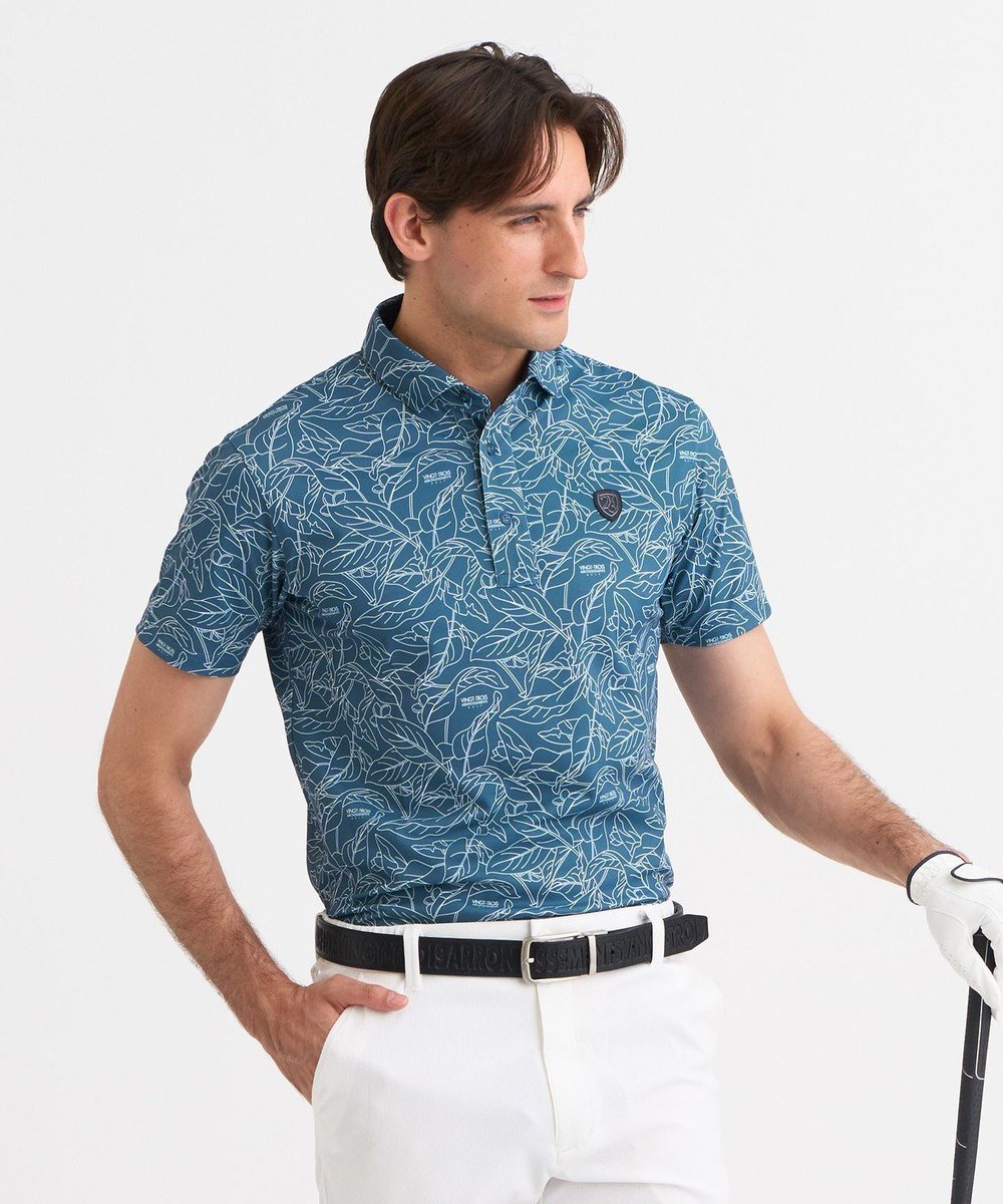 【23区 ゴルフ/23区GOLF / MEN】の【MEN】遮熱エイトムーブ リーフポロシャツ インテリア・キッズ・メンズ・レディースファッション・服の通販 founy(ファニー) 　ファッション　Fashion　メンズファッション　Fashion for Men　トップス・カットソー　Cut & Sew Tops　メンズシャツ　Shirts　ポロシャツ / きれいめカジュアルスタイル　Polo Shirts　春　Spring　コンパクト　Compact, Small Size　吸水　Absorbent, Quick-Dry　シンプル　Simple, Minimal　ストレッチ　Stretch, Stretchy Fabric　スリム　Slim, Slim Fit　パターン　Pattern, Design Print　フラット　Flat, Flat Shoes　プリント　Print, Printed Pattern　ポロシャツ　Polo Shirt, Collared Tee　リゾート　Resort, Vacation Style　リーフ　Leaf, Botanical Leaf　S/S・春夏　SS, Spring/Summer, Warm Season　夏　Summer　エレガント 上品　Elegant　ゴルフ　Golf　ダルブルー系5|ID: prp329100004849215 ipo3291000000035525017