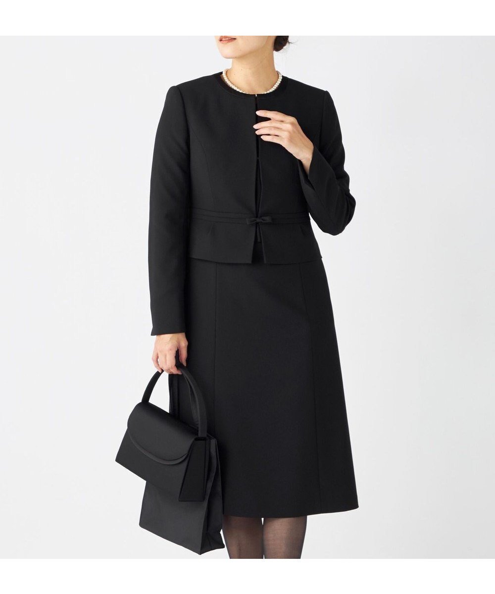 【組曲 NOIR/KUMIKYOKU NOIR】の【洗える】ウォッシャブルストレッチバーズアイ ジャケット+ワンピース 人気、トレンドファッション・服の通販 founy(ファニー) 　ファッション　Fashion　レディースファッション　Fashion for Women　アウター　Coat / Outerwear Collection　レディースジャケット・軽アウター　Jackets　スーツ　Business Suits & Workwear　スーツジャケット・オフィスブレザー　Suit Jackets / Blazers　スーツセット・2点セット・レディーススーツ　Suit Sets / 2-Piece Suits / Office Suit Sets　アンサンブル　Ensemble Set　ウォッシャブル　Machine Washable　シフォン　Chiffon, Lightweight Fabric　ジャケット　Jacket, Outerwear　ストレッチ　Stretch, Stretchy Fabric　スーツ　Suit, Formalwear　セットアップ　Set-Up, Coordinated Outfit　フェミニン　Feminine, Girly　リボン　Ribbon, Bow　切替　Switching, Contrast Panel　夏　Summer　S/S・春夏　SS, Spring/Summer, Warm Season　洗える　Machine Washable　A/W・秋冬　Autumn/Winter　 other-1|ID: prp329100004849238 ipo3291000000036272469