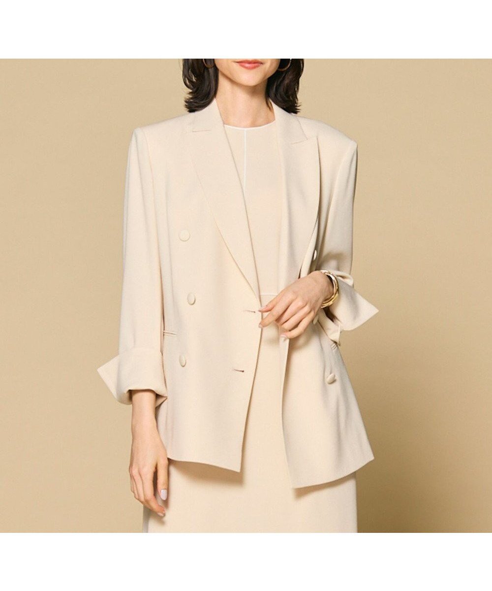 【ベイジ,/BEIGE,】の【洗える】CINDY / ダブルブレストジャケット インテリア・キッズ・メンズ・レディースファッション・服の通販 founy(ファニー) 　ファッション　Fashion　レディースファッション　Fashion for Women　アウター　Coat / Outerwear Collection　レディースジャケット・軽アウター　Jackets　インナー　Innerwear　ウォッシャブル　Machine Washable　オケージョン　Occasion Wear　洗える　Machine Washable　クラシック　Classic, Timeless Style　サテン　Satin, Glossy Fabric　ジャケット　Jacket, Outerwear　ストレッチ　Stretch, Stretchy Fabric　スリット　Slit, Slit Detail　スーツ　Suit, Formalwear　セットアップ　Set-Up, Coordinated Outfit　ダブル　Double, Double-Breasted　定番　Standard, Basic Item　人気　Popular, Best Seller　ボトム　Bottoms, Lower Wear　おすすめ　Recommended / Our Picks　セレモニー　Ceremony　ビジネス 仕事 通勤　Business / Work / Commuting　Sheer Orange|ID: prp329100004849243 ipo3291000000035723434