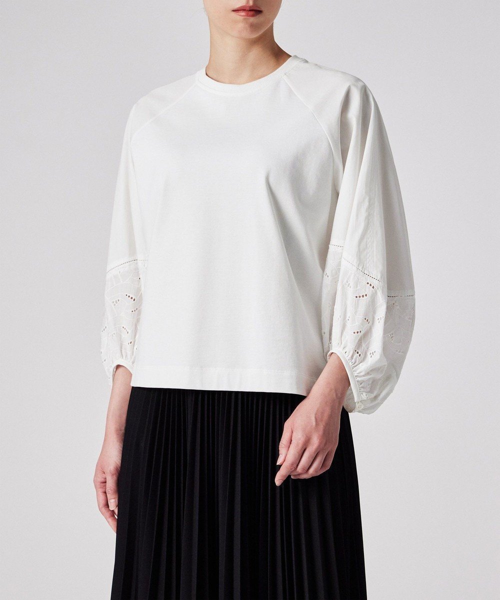 【ポール スミス/Paul Smith】のレース コンビ カットソー 人気、トレンドファッション・服の通販 founy(ファニー) 　ファッション　Fashion　レディースファッション　Fashion for Women　トップス・カットソー　Cut & Sew Tops　シャツ・ブラウス・オフィスカジュアル　Elegant Blouses & Button-Ups　ロングTシャツ・Tシャツ　Longline T-Shirts & Tees　カットソー・ベーシックTシャツ　Cut-and-Sewn Tops / Stretch Tees & Basics　カットソー　Cut and Sewn Top　コンビ　Combo, Combination Style　スリーブ　Sleeve, Long Sleeve / Short Sleeve　デニム　Denim, Jeans Material　トレンド　Trend, Trending Now　フェミニン　Feminine, Girly　レース　Lace, Lace Fabric　エレガント 上品　Elegant　夏　Summer　S/S・春夏　SS, Spring/Summer, Warm Season　A/W・秋冬　Autumn/Winter　 other-1|ID: prp329100004849258 ipo3291000000035567576