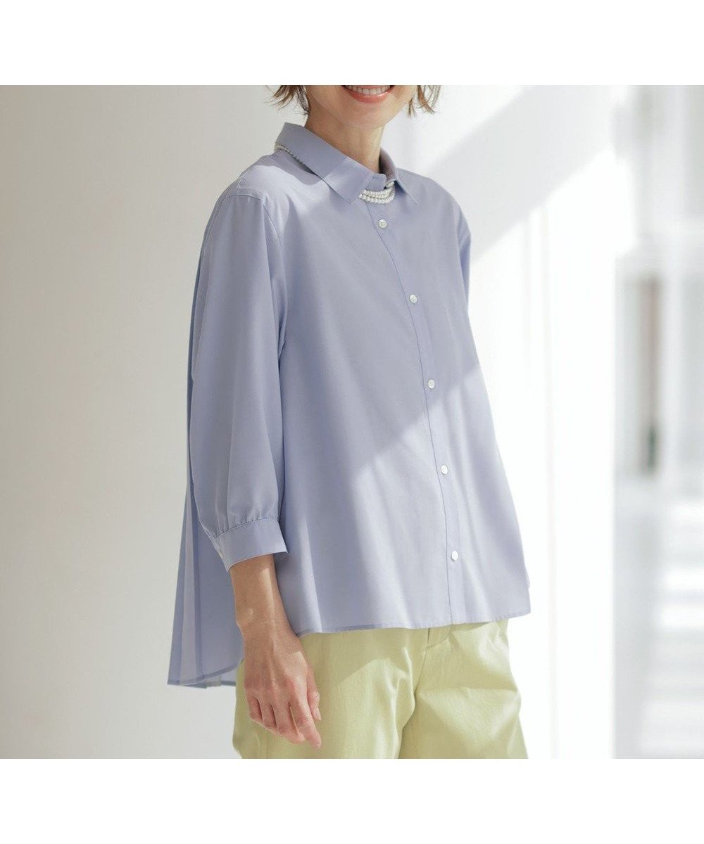 【ジェイ プレス/J.PRESS】の【洗える】スパンローン バックプリーツ ブラウス インテリア・キッズ・メンズ・レディースファッション・服の通販 founy(ファニー) ファッション Fashion レディースファッション Fashion for Women トップス・カットソー Cut & Sew Tops シャツ・ブラウス・オフィスカジュアル Elegant Blouses & Button-Ups エレガント 上品 Elegant シンプル Simple, Minimal トレンド Trend, Trending Now フロント Front, Front Design プリーツ Pleats, Pleated 夏 Summer 春 Spring S/S・春夏 SS, Spring/Summer, Warm Season 洗える Machine Washable ブルー系|ID: prp329100004849277 ipo3291000000036062418