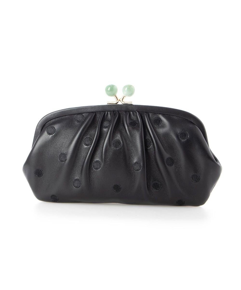 【アンビリオン/UNBILLION】のperche ジェムストーンがま口長財布 インテリア・キッズ・メンズ・レディースファッション・服の通販 founy(ファニー) 　ファッション　Fashion　レディースファッション　Fashion for Women　ミニ財布・二つ折り財布　Wallets & Card Cases　イエロー　Yellow　ギャザー　Gathered, Ruffled　シルバー　Silver, Metallic Silver　財布　Wallet, Purse　ドット　Polka Dot, Dot Pattern　ミックス　Mix, Mixed Style　ラベンダー　Lavender　ブラックドット|ID: prp329100004849281 ipo3291000000035475488