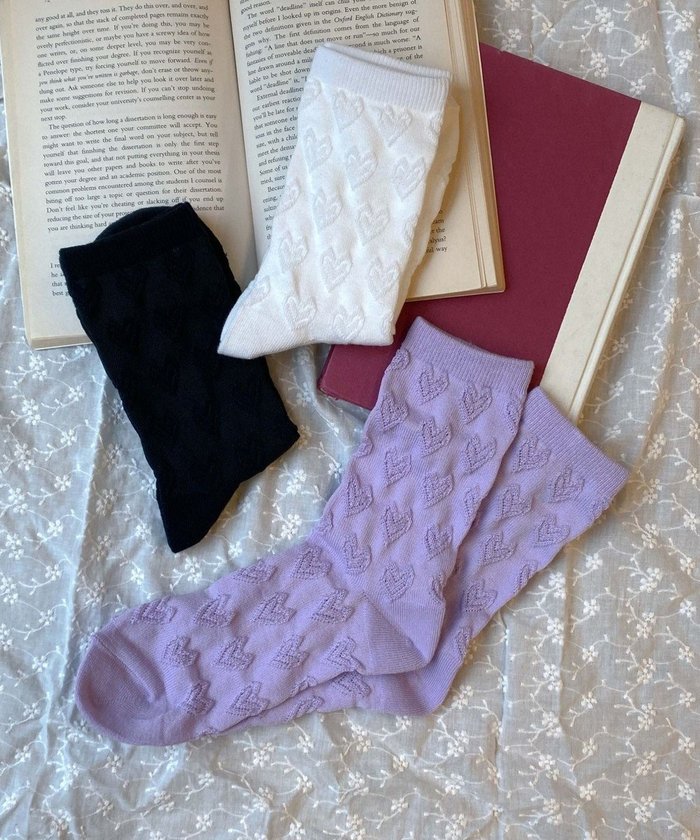 【ウィゴー/WEGO】のポコポコハートクルーソックス インテリア・キッズ・メンズ・レディースファッション・服の通販 founy(ファニー) https://founy.com/ ファッション Fashion レディースファッション Fashion for Women ソックス&靴下 Socks & Hosiery レッグウェア・ストッキング Legwear & Hosiery スマホ Smartphone, Mobile Device ソックス Socks, Hosiery パープル Purple, Violet 夏 Summer 定番 Standard, Basic Item 春 Spring S/S・春夏 SS, Spring/Summer, Warm Season |ID: prp329100004849283 ipo3291000000035525354