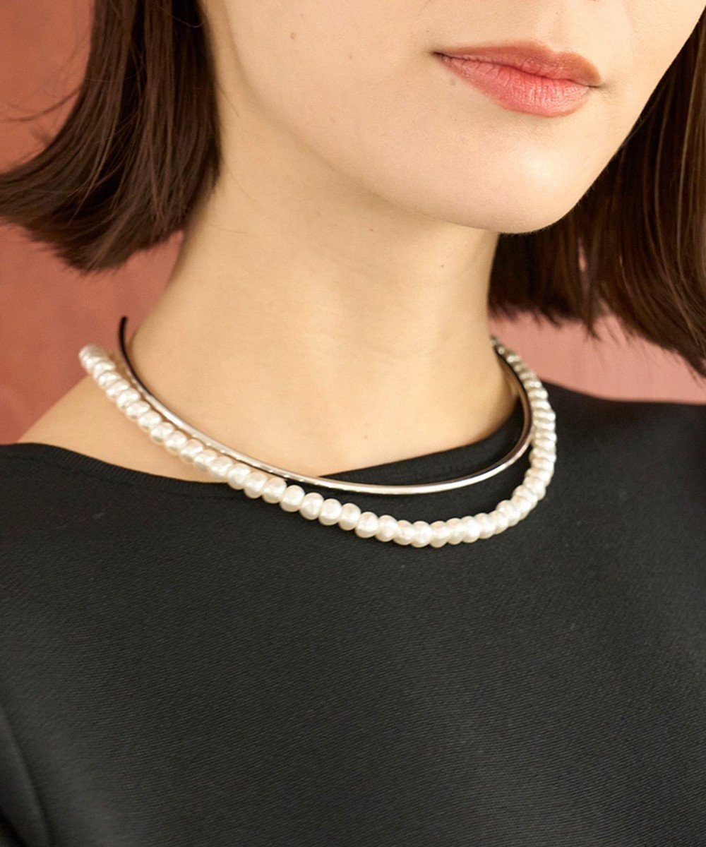 【アンフィーロ 自由区/UNFILO】の2SET パールネックレス×チョーカー インテリア・キッズ・メンズ・レディースファッション・服の通販 founy(ファニー) 　ファッション　Fashion　レディースファッション　Fashion for Women　ジュエリー　Jewelry　ネックレス　Necklaces & Pendants　アクセサリー　Fashion Accessories　チョーカー　Tulle, Mesh Fabric　ネックレス　Necklace, Pendant Necklace　パール　Pearl, Pearl Accent　メタル　Metal, Metal Parts　ゴールド|ID: prp329100004849351 ipo3291000000035476439