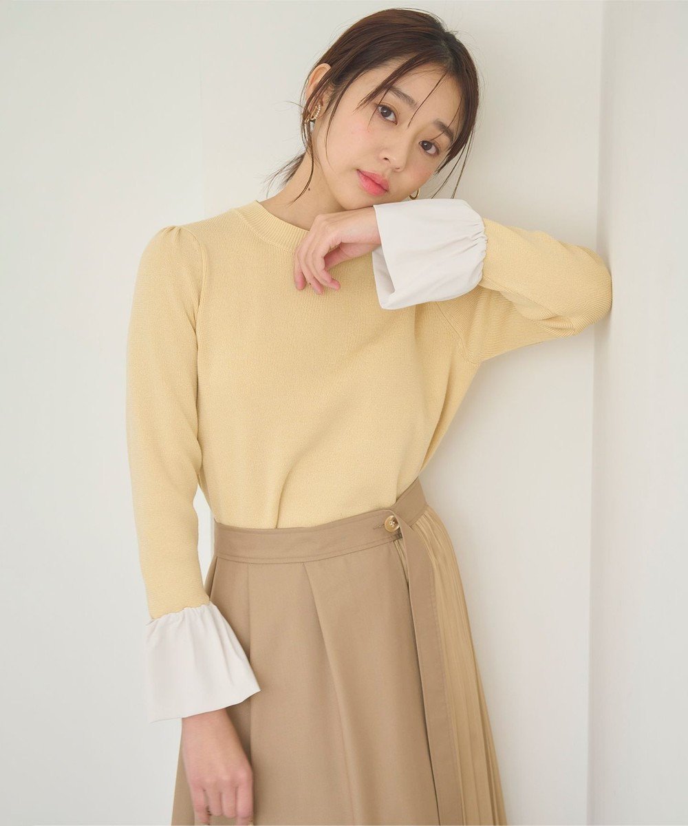 【フェルゥ/Feroux】の【洗える】袖フレアニット プルオーバー 人気、トレンドファッション・服の通販 founy(ファニー) 　ファッション　Fashion　レディースファッション　Fashion for Women　トップス・カットソー　Cut & Sew Tops　ニット　Knit Tops & Sweaters　カジュアルプルオーバー・ニットトップス　Pullovers & Knit Tops / Casual Pullovers　おすすめ　Recommended / Our Picks　インナー　Innerwear　セーター　Sweater, Knitwear　バランス　Balance, Style Balance　フレア　Flare, Flared　夏　Summer　春　Spring　S/S・春夏　SS, Spring/Summer, Warm Season　洗える　Machine Washable　 other-1|ID: prp329100004849366 ipo3291000000035597161