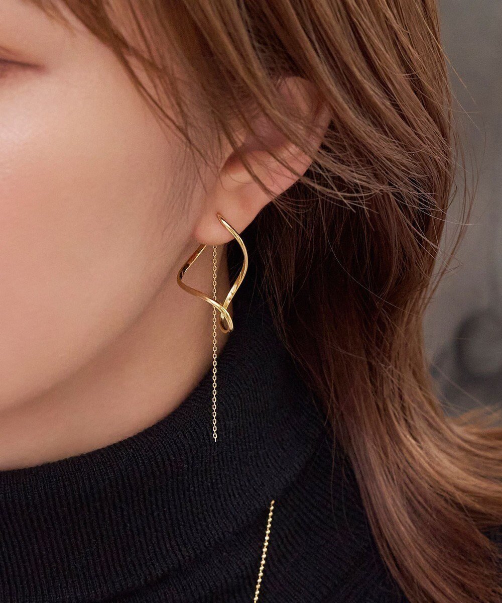 【フィービィー/phoebe】の2wayグレースツイストラインイヤリング ゴールド 人気、トレンドファッション・服の通販 founy(ファニー) 　ファッション　Fashion　レディースファッション　Fashion for Women　ジュエリー　Jewelry　ファッションリング　Fashion Rings　イヤリング・フープ・ドロップタイプ　Hoop, Drop & Clip Earrings　アクセサリー　Fashion Accessories　イヤリング　Earrings　シルバー　Silver, Metallic Silver　シンプル　Simple, Minimal　チェーン　Chain, Chain Strap　モチーフ　Motif, Design Theme　ローズ　Rose, Rose Motif　 other-1|ID: prp329100004849368 ipo3291000000036338179