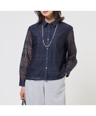 【ジェイ プレス/J.PRESS】のジオメトリックレース ブラウス ネイビー系|ID: prp329100004849418 ipo3291000000035597480