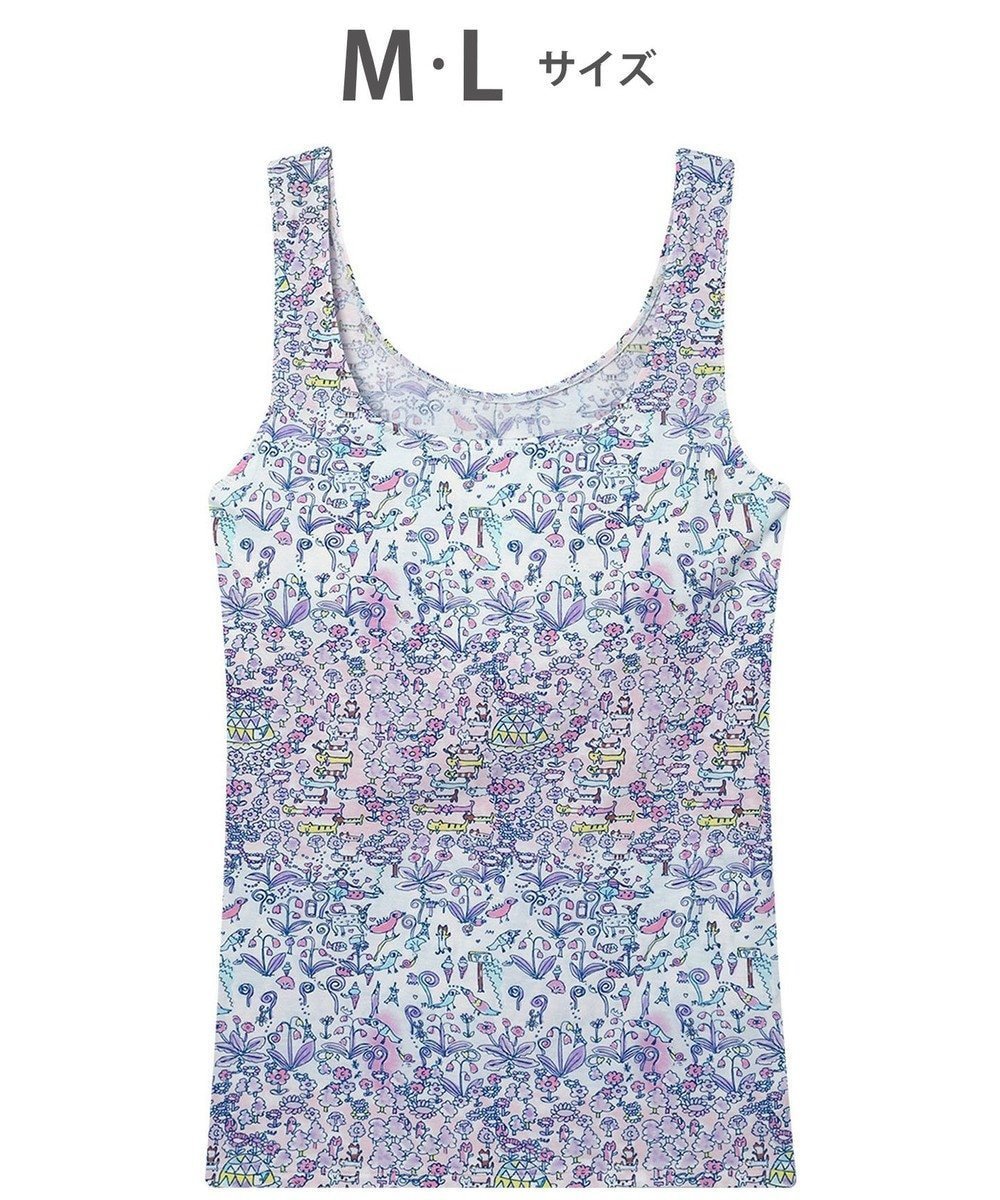 【ツモリチサト スリープ/tsumori chisato SLEEP】のツモリチサト インナー ノースリーブ タンクトップ ベア天竺素材(身生地) パッド付 レディース UCX410 /ワコール インテリア・キッズ・メンズ・レディースファッション・服の通販 founy(ファニー) 　ファッション　Fashion　レディースファッション　Fashion for Women　トップス・カットソー　Cut & Sew Tops　キャミソール&ノースリーブ　Camisoles & Sleeveless Tops　インナー　Innerwear　シンプル　Simple, Minimal　タンク　Tank Top, Sleeveless Top　ネコ　Cat, Feline Motif　ノースリーブ　Sleeveless, No-Sleeve　パジャマ　Pajamas, Sleepwear　サックス|ID: prp329100004849419 ipo3291000000035525622
