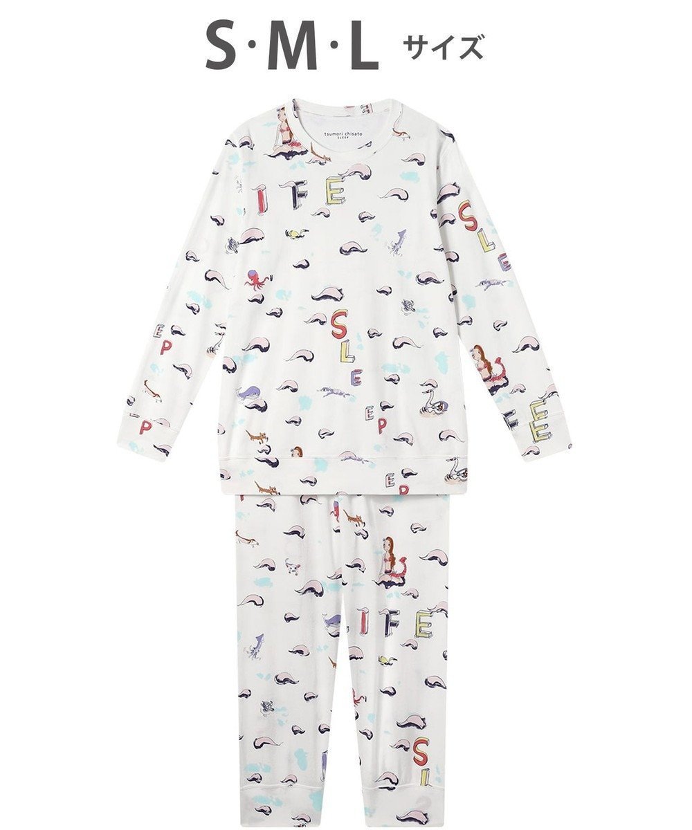 【ツモリチサト スリープ/tsumori chisato SLEEP】のツモリチサト パジャマ 長袖 長ズボン 綿100%(本体) スムース素材 レディース UDX501 /ワコール インテリア・キッズ・メンズ・レディースファッション・服の通販 founy(ファニー) ファッション Fashion レディースファッション Fashion for Women トップス・カットソー Cut & Sew Tops 春 Spring コレクション Collection, Seasonal Line 長袖 Long Sleeve, Full Sleeve パジャマ Pajamas, Sleepwear ボトム Bottoms, Lower Wear アイボリー|ID: prp329100004849422 ipo3291000000035477902