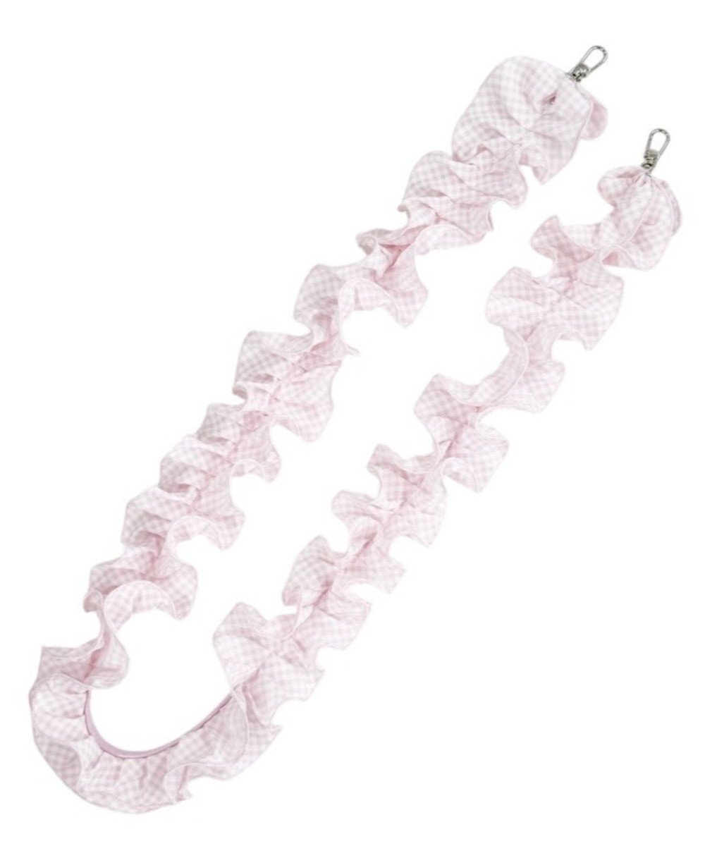 【ウィゴー/WEGO】のギンガムフリルストラップ インテリア・キッズ・メンズ・レディースファッション・服の通販 founy(ファニー) 　ファッション　Fashion　レディースファッション　Fashion for Women　スポーツウェア　Functional & Stylish Sportswear　アクセサリー　Fashion Accessories　ギンガム　Gingham, Gingham Fabric　スポーツ　Sports, Activewear　スマホ　Smartphone, Mobile Device　チェック　Check, Plaid, Tartan　フリル　Frill, Ruffle　モバイル　Mobile, Smartphone　ラップ　Wrap, Wrap Design　おすすめ　Recommended / Our Picks　旅行　Travel　スマホショルダーバッグ　Smartphone Shoulder Bag　ライトピンク|ID: prp329100004849446 ipo3291000000035525739