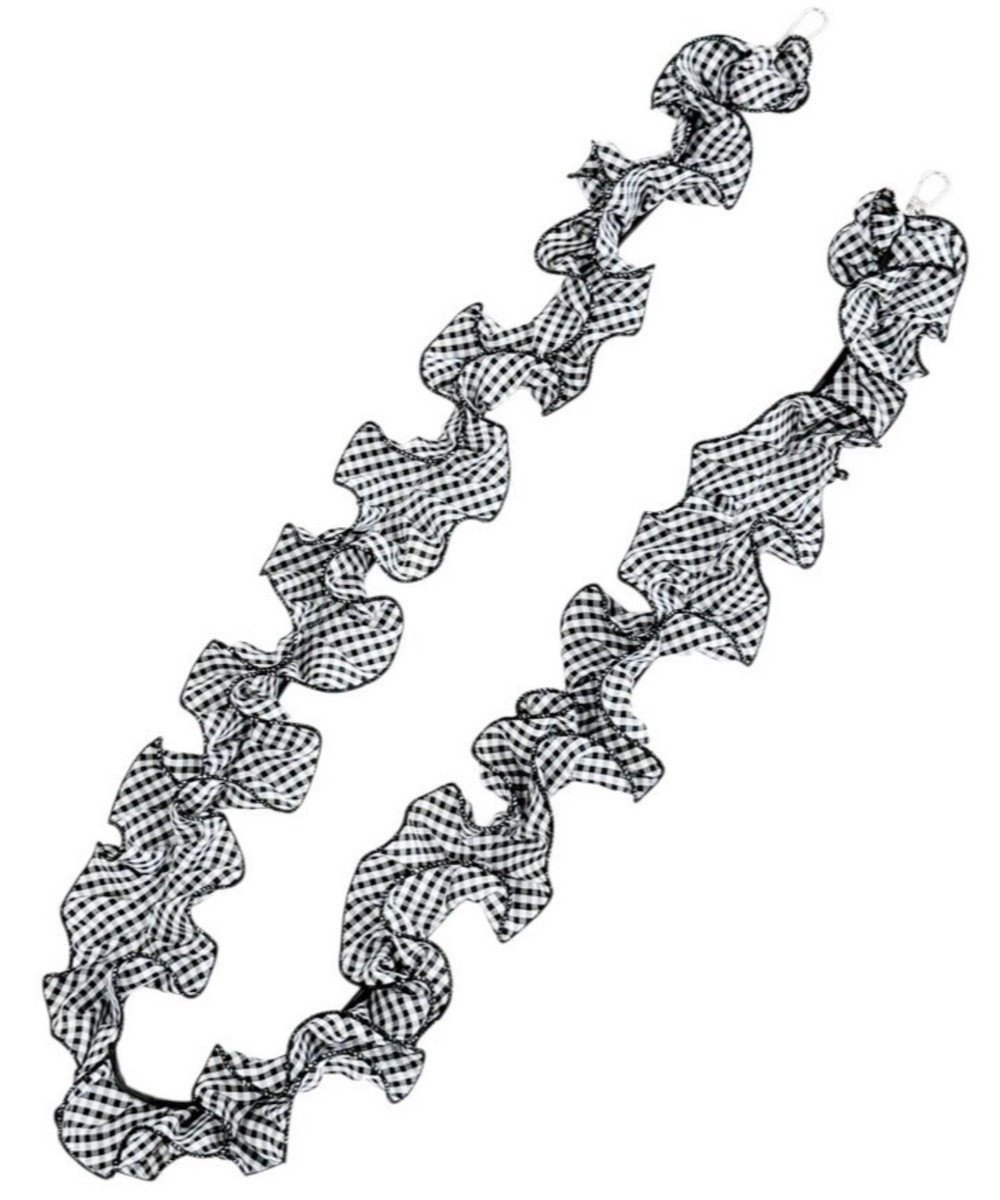 【ウィゴー/WEGO】のギンガムフリルストラップ インテリア・キッズ・メンズ・レディースファッション・服の通販 founy(ファニー) 　ファッション　Fashion　レディースファッション　Fashion for Women　スポーツウェア　Functional & Stylish Sportswear　アクセサリー　Fashion Accessories　ギンガム　Gingham, Gingham Fabric　スポーツ　Sports, Activewear　スマホ　Smartphone, Mobile Device　チェック　Check, Plaid, Tartan　フリル　Frill, Ruffle　モバイル　Mobile, Smartphone　ラップ　Wrap, Wrap Design　おすすめ　Recommended / Our Picks　旅行　Travel　スマホショルダーバッグ　Smartphone Shoulder Bag　ブラック|ID: prp329100004849446 ipo3291000000035525741