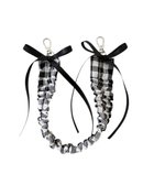 【ウィゴー/WEGO】のチェックリボンくしゅくしゅハンドストラップ ブラック|ID: prp329100004849448 ipo3291000000035525751