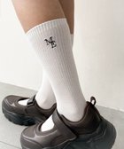 【ウィゴー/WEGO】の刺繍ロゴローゲージゆるリブソックス ホワイト|ID: prp329100004849457 ipo3291000000035636425