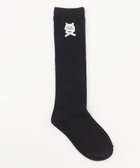 【エニィ/ANY / KIDS】のネコ刺繍 ハイソックス ブラック|ID: prp329100004849542 ipo3291000000035489736