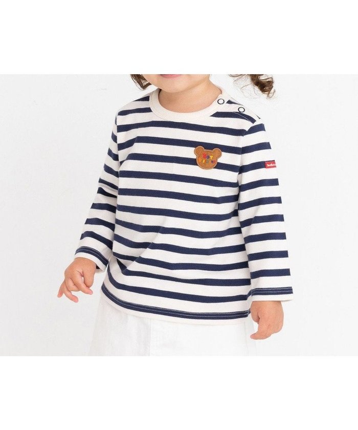 【ミキハウスホットビスケッツ/MIKI HOUSE HOT BISCUITS / KIDS】の【80-120cm】 ボーダー 長袖Tシャツ インテリア・キッズ・メンズ・レディースファッション・服の通販 founy(ファニー) https://founy.com/ ファッション Fashion キッズファッション Fashion for Kids トップス・カットソー Cut & Sew Tops おすすめ Recommended / Our Picks なめらか Smooth, Silky Texture カットソー Cut and Sewn Top ボーダー Border, Stripe 夏 Summer 定番 Standard, Basic Item S/S・春夏 SS, Spring/Summer, Warm Season A/W・秋冬 Autumn/Winter 長袖 Long Sleeve, Full Sleeve |ID: prp329100004849553 ipo3291000000035598332