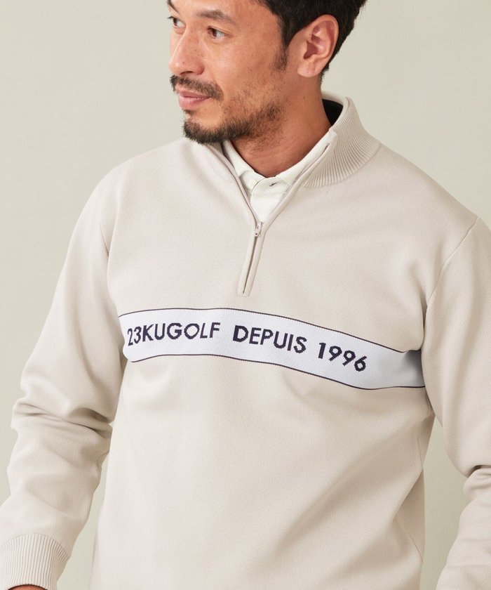 【23区 ゴルフ/23区GOLF / MEN】の【MEN】【 蓄熱裏地付き/ウォッシャブル】ロゴ ダブルジャガードニット インテリア・キッズ・メンズ・レディースファッション・服の通販 founy(ファニー) https://founy.com/ ファッション Fashion メンズファッション Fashion for Men トップス・カットソー Cut & Sew Tops ニット・セーター / 定番トップス Knit Tops & Sweaters インナー Innerwear ウォッシャブル Machine Washable スポーティ Sporty, Casual Athletic セーター Sweater, Knitwear ダウン Down, Puffer ベスト Vest, Waistcoat A/W・秋冬 Autumn/Winter 羽織 Haori, Light Jacket |ID: prp329100004849560 ipo3291000000035490231