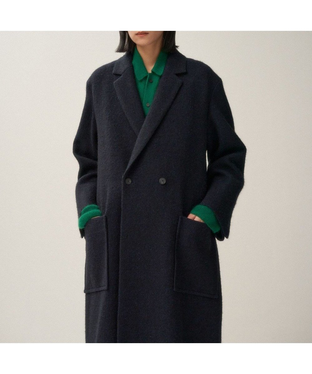 【エイトン/ATON】のBABY ALPACA ロングテーラードコート インテリア・キッズ・メンズ・レディースファッション・服の通販 founy(ファニー) 　ファッション　Fashion　レディースファッション　Fashion for Women　アウター　Coat / Outerwear Collection　コート・ロングコート・ピーコート　Long Coats, Peacoats & More　レディースジャケット・軽アウター　Jackets　シンプル　Simple, Minimal　ジャケット　Jacket, Outerwear　ツイード／ツィード　Choker, Choker Necklace　ツイル　Twist, Twisted Detail　パッチ　Patch, Appliqué　ベビー　Baby, Babywear　ポケット　Pocket, Pocket Detail　ロング　Long, Long-Length　今季　This Season, Current Season　A/W・秋冬　Autumn/Winter　軽量　Lightweight, Ultra Light　NAVY|ID: prp329100004849598 ipo3291000000035598973