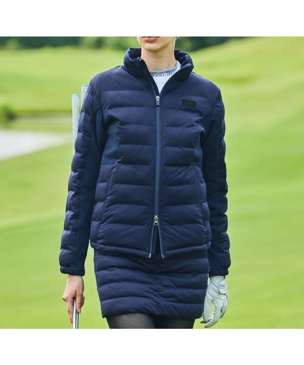 【ゼロハリバートン/ZERO HALLIBURTON】のハイブリッドパデットブルゾン 82755 撥水 保温 裏起毛 ゴルフ ZHG-W15a インテリア・キッズ・メンズ・レディースファッション・服の通販 founy(ファニー) 　ファッション　Fashion　レディースファッション　Fashion for Women　アウター　Coat / Outerwear Collection　レディースジャケット・軽アウター　Jackets　ブルゾンジャケット・スポーティアウター　Blouson Jackets　洗える　Machine Washable　キルト　Quilt, Quilted Fabric　ジャケット　Jacket, Outerwear　スウィング　Swing, Flare Movement　スウェット / スエット　Sweatshirt, Sweatwear　ストレッチ　Stretch, Stretchy Fabric　スポーツ　Sports, Activewear　スリーブ　Sleeve, Long Sleeve / Short Sleeve　ダウン　Down, Puffer　ブルゾン　Blouson, Bomber Jacket　防寒　Cold Protection, Winter-Ready　冬　Winter / This Winter　A/W・秋冬　Autumn/Winter　S/S・春夏　SS, Spring/Summer, Warm Season　おすすめ　Recommended / Our Picks　夏　Summer　ゴルフ　Golf　ネイビー|ID: prp329100004849622 ipo3291000000035491619