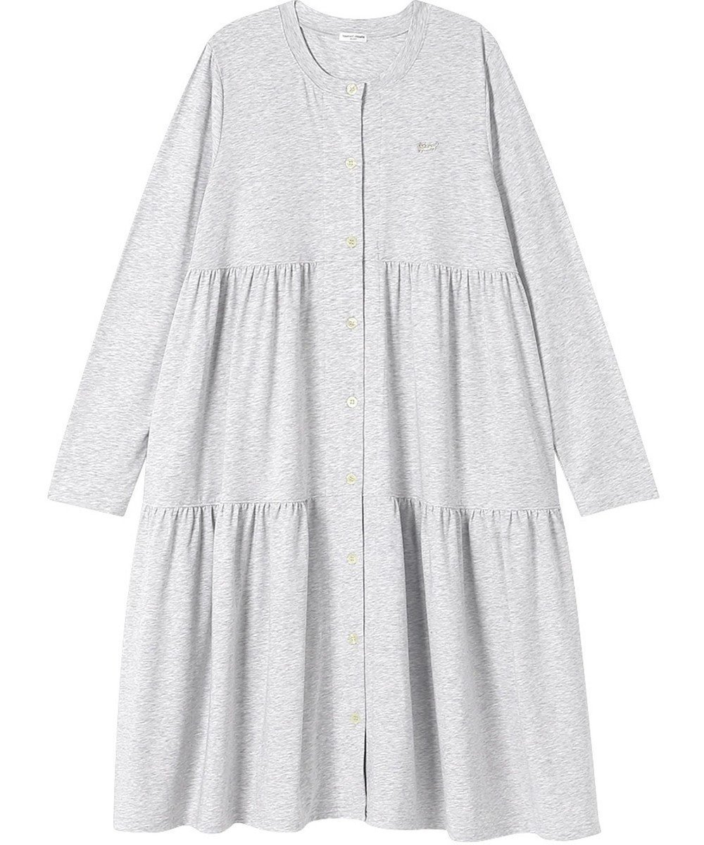 【ツモリチサト スリープ/tsumori chisato SLEEP】のツモリチサト ワンピース 長袖 ルームウェア 綿混(本体) レディース UNX555 /ワコール インテリア・キッズ・メンズ・レディースファッション・服の通販 founy(ファニー) 　ファッション　Fashion　レディースファッション　Fashion for Women　ワンピース　Dresses　ストレッチ　Stretch, Stretchy Fabric　パジャマ　Pajamas, Sleepwear　長袖　Long Sleeve, Full Sleeve　グレー|ID: prp329100004849644 ipo3291000000035492182
