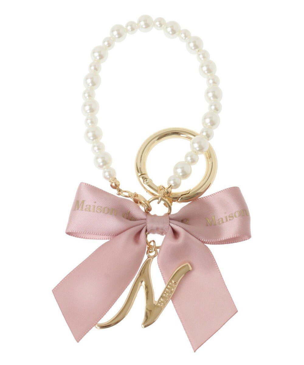【メゾンドフルール/Maison de FLEUR】のイニシャルリボンパールチャーム インテリア・キッズ・メンズ・レディースファッション・服の通販 founy(ファニー) 　ファッション　Fashion　レディースファッション　Fashion for Women　おすすめ　Recommended / Our Picks　アクセサリー　Fashion Accessories　ギフト プレゼント　Gift / Present　サテン　Satin, Glossy Fabric　チェーン　Chain, Chain Strap　チャーム　Charm, Pendant　パール　Pearl, Pearl Accent　リボン　Ribbon, Bow　N|ID: prp329100004849698 ipo3291000000035600538