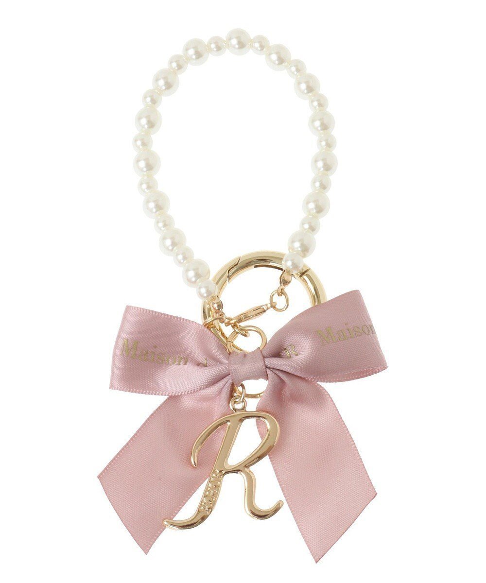 【メゾンドフルール/Maison de FLEUR】のイニシャルリボンパールチャーム インテリア・キッズ・メンズ・レディースファッション・服の通販 founy(ファニー) 　ファッション　Fashion　レディースファッション　Fashion for Women　おすすめ　Recommended / Our Picks　アクセサリー　Fashion Accessories　ギフト プレゼント　Gift / Present　サテン　Satin, Glossy Fabric　チェーン　Chain, Chain Strap　チャーム　Charm, Pendant　パール　Pearl, Pearl Accent　リボン　Ribbon, Bow　R|ID: prp329100004849698 ipo3291000000035600541