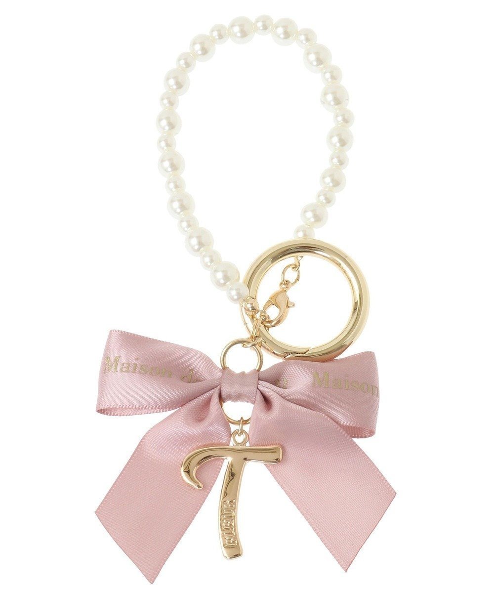 【メゾンドフルール/Maison de FLEUR】のイニシャルリボンパールチャーム インテリア・キッズ・メンズ・レディースファッション・服の通販 founy(ファニー) 　ファッション　Fashion　レディースファッション　Fashion for Women　おすすめ　Recommended / Our Picks　アクセサリー　Fashion Accessories　ギフト プレゼント　Gift / Present　サテン　Satin, Glossy Fabric　チェーン　Chain, Chain Strap　チャーム　Charm, Pendant　パール　Pearl, Pearl Accent　リボン　Ribbon, Bow　T|ID: prp329100004849698 ipo3291000000035600545