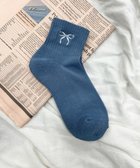 【ウィゴー/WEGO】のリボン刺繍アンクルパイルソックス サックス|ID: prp329100004849712 ipo3291000000035494239