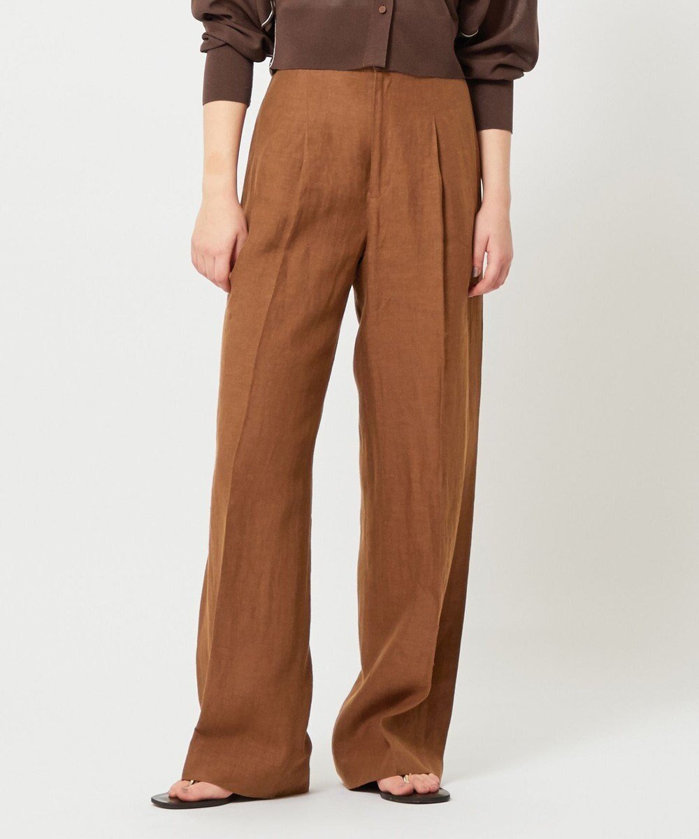 【ベイジ,/BEIGE,】のBASILE / ワイドパンツ インテリア・キッズ・メンズ・レディースファッション・服の通販 founy(ファニー) 　ファッション　Fashion　レディースファッション　Fashion for Women　パンツ　Pants & Trousers　セットアップ　Set-Up, Coordinated Outfit　フロント　Front, Front Design　リネン　Linen, Linen Fabric　ワイド　Wide, Wide Fit　エレガント 上品　Elegant　夏　Summer　春　Spring　S/S・春夏　SS, Spring/Summer, Warm Season　Brown|ID: prp329100004849720 ipo3291000000035494484