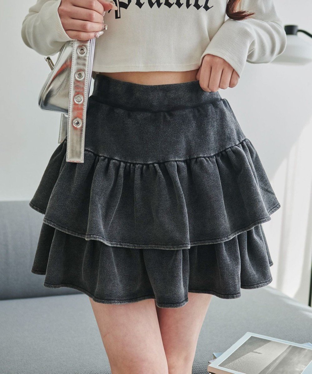 【ウィゴー/WEGO】の【ウエストゴム】スウェットフリルスカパン インテリア・キッズ・メンズ・レディースファッション・服の通販 founy(ファニー) 　ファッション　Fashion　レディースファッション　Fashion for Women　スカート　Skirts　春　Spring　秋　Autumn　ガーリー　Girly, Feminine Style　ショート　Short, Short Length　スウェット / スエット　Sweatshirt, Sweatwear　スマホ　Smartphone, Mobile Device　セットアップ　Set-Up, Coordinated Outfit　バランス　Balance, Style Balance　パーカー　Hoodie, Parka　フリル　Frill, Ruffle　冬　Winter / This Winter　S/S・春夏　SS, Spring/Summer, Warm Season　おすすめ　Recommended / Our Picks　夏　Summer　スミクロ|ID: prp329100004849728 ipo3291000000035494675