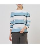 【ジェイ プレス/J.PRESS】のCotton Acetate ブロッキング ボーダー ニット アクア×ネイビー系|ID: prp329100004849731 ipo3291000000036163401