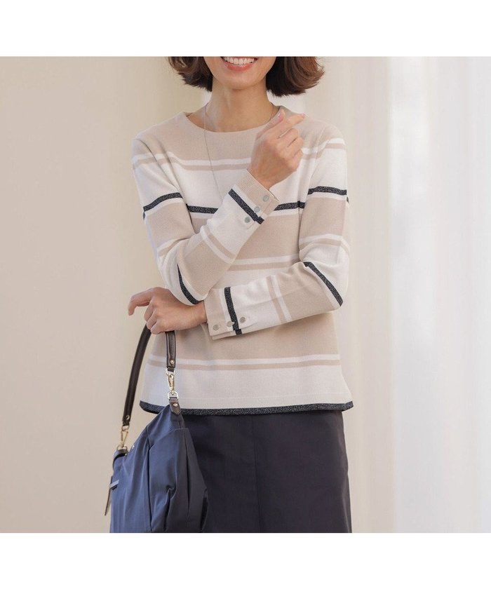 【ジェイ プレス/J.PRESS】のCotton Acetate ブロッキング ボーダー ニット インテリア・キッズ・メンズ・レディースファッション・服の通販 founy(ファニー) https://founy.com/ ファッション Fashion レディースファッション Fashion for Women トップス・カットソー Cut & Sew Tops ニット Knit Tops & Sweaters 春 Spring セーター Sweater, Knitwear フェミニン Feminine, Girly ブロッキング Color Blocking, Panel Design ベーシック Basic, Essential ボーダー Border, Stripe ミラノリブ Milano Rib, Milano Stitch ローズ Rose, Rose Motif S/S・春夏 SS, Spring/Summer, Warm Season 夏 Summer エレガント 上品 Elegant |ID: prp329100004849731 ipo3291000000036180457