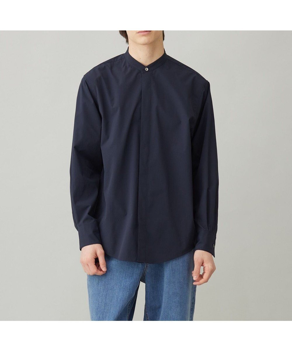 【アンフィーロ/UNFILO / MEN】のコンフォートシャツ バンドカラー インテリア・キッズ・メンズ・レディースファッション・服の通販 founy(ファニー) 　ファッション　Fashion　メンズファッション　Fashion for Men　トップス・カットソー　Cut & Sew Tops　メンズシャツ　Shirts　クラシック　Classic, Timeless Style　ストレッチ　Stretch, Stretchy Fabric　スラックス　Slacks, Dress Pants　トレンド　Trend, Trending Now　レギュラー　Regular, Standard Fit　A/W・秋冬　Autumn/Winter　S/S・春夏　SS, Spring/Summer, Warm Season　おすすめ　Recommended / Our Picks　夏　Summer　ネイビー|ID: prp329100004849929 ipo3291000000035526151