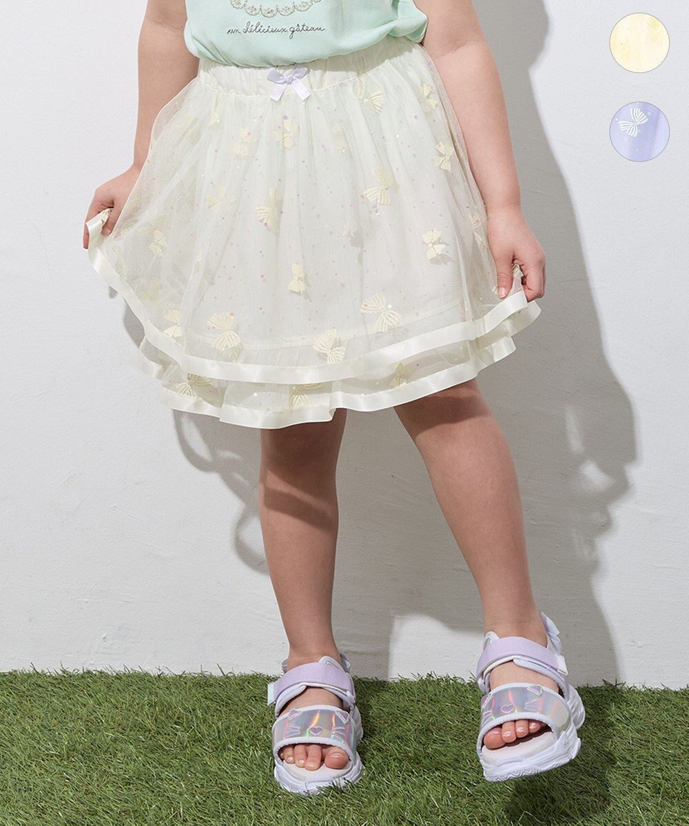 【エニィ/ANY / KIDS】のリボン チュールスカート インテリア・キッズ・メンズ・レディースファッション・服の通販 founy(ファニー) 　ファッション　Fashion　キッズファッション　Fashion for Kids　ガーリー　Girly, Feminine Style　チュール　Tulip, Tulip Motif　プリント　Print, Printed Pattern　ポケット　Pocket, Pocket Detail　リボン　Ribbon, Bow　夏　Summer　春　Spring　S/S・春夏　SS, Spring/Summer, Warm Season　エクリュ|ID: prp329100004849939 ipo3291000000035526204