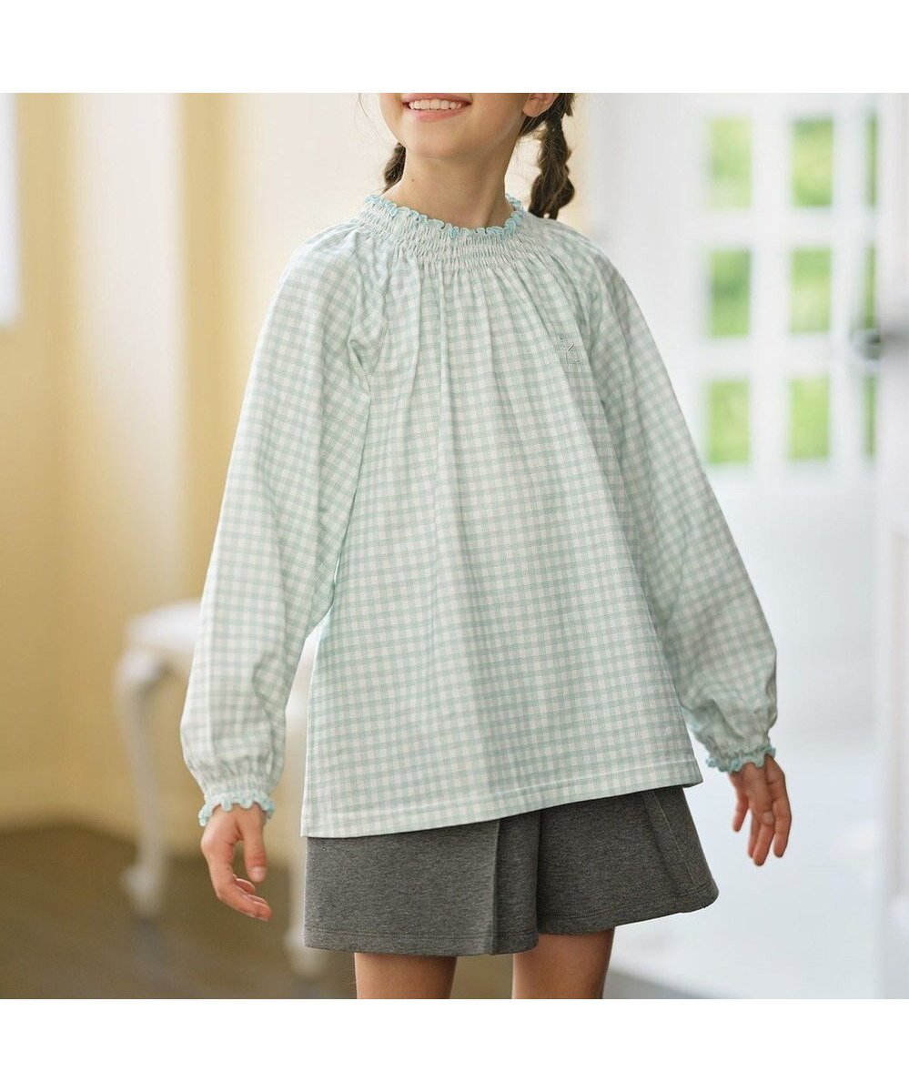 【組曲 / KIDS/KUMIKYOKU】の【110-140㎝】シャーリングチェック トップス インテリア・キッズ・メンズ・レディースファッション・服の通販 founy(ファニー) ファッション Fashion キッズファッション Fashion for Kids トップス・カットソー Cut & Sew Tops インナー Innerwear カットソー Cut and Sewn Top ギャザー Gathered, Ruffled シャーリング Shirring, Ruched チェック Check, Plaid, Tartan プリント Print, Printed Pattern 夏 Summer 春 Spring S/S・春夏 SS, Spring/Summer, Warm Season ミント系5|ID: prp329100004850006 ipo3291000000035606052