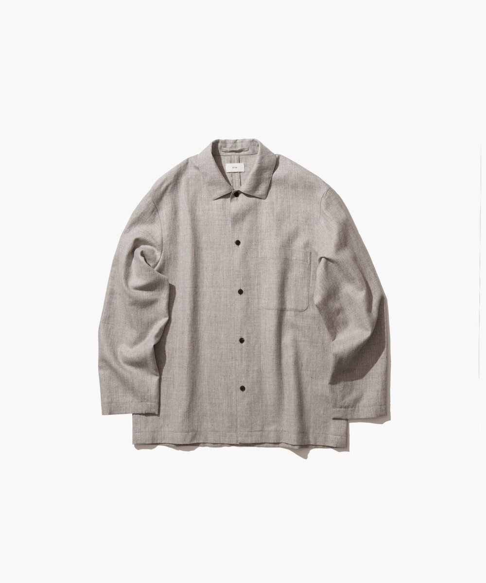 【エイトン/ATON】のLINEN WOOL TWILL シャツジャケット - UNISEX インテリア・キッズ・メンズ・レディースファッション・服の通販 founy(ファニー) ファッション Fashion レディースファッション Fashion for Women アウター Coat / Outerwear Collection レディースジャケット・軽アウター Jackets ユニセックス Unisex, Genderless カーディガン Cardigan, Knitwear シンプル Simple, Minimal ジャケット Jacket, Outerwear ツイード Twill, Twill Weave リネン Linen, Linen Fabric リラックス Relax, Relaxed Fit A/W・秋冬 Autumn/Winter LIGHT GRAY|ID: prp329100004850029 ipo3291000000035532674