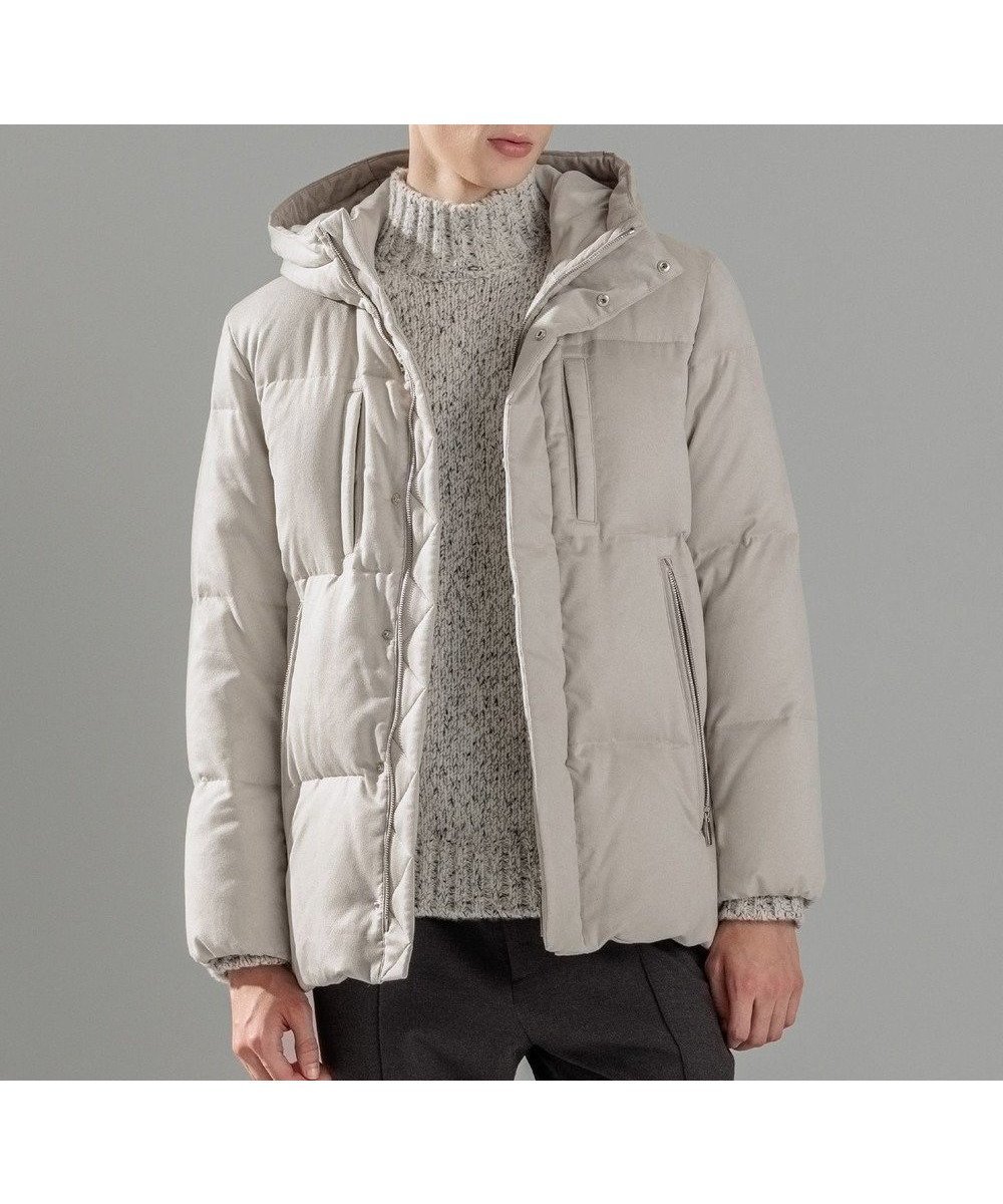 【ジョゼフ オム/JOSEPH HOMME / MEN】のコマスエード ダウンコート インテリア・キッズ・メンズ・レディースファッション・服の通販 founy(ファニー) ファッション Fashion メンズファッション Fashion for Men アウター Men's Coats Outerwear ダウンジャケット / 軽量ダウン Down Jackets & Coats ジップ Zip, Zipper ジャケット Jacket, Outerwear ストレッチ Stretch, Stretchy Fabric ダウン Down, Puffer ドット Polka Dot, Dot Pattern ビジネス 仕事 通勤 Business / Work / Commuting フェザー Feather, Feather Detail フロント Front, Front Design ベーシック Basic, Essential ポケット Pocket, Pocket Detail A/W・秋冬 Autumn/Winter 防寒 Cold Protection, Winter-Ready アイボリー系|ID: prp329100004850033 ipo3291000000035606493