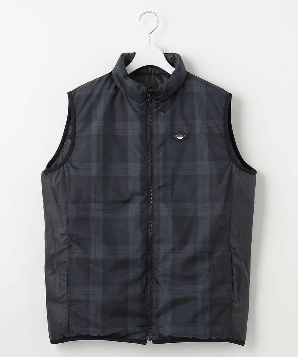 【23区 ゴルフ/23区GOLF / MEN】の【MEN】無地×チェック リバーシブル ダウンベスト 人気、トレンドファッション・服の通販 founy(ファニー) 　ファッション　Fashion　メンズファッション　Fashion for Men　アウター　Men's Coats Outerwear　ジャケット　Jacket, Outerwear　タフタ　Taffeta, Structured Fabric　ダウン　Down, Puffer　チェック　Check, Plaid, Tartan　プリント　Print, Printed Pattern　ベスト　Vest, Waistcoat　リバーシブル　Reversible, Two-Sided　エレガント 上品　Elegant　無地　Plain, Solid Color　A/W・秋冬　Autumn/Winter　防寒　Cold Protection, Winter-Ready　 other-1|ID: prp329100004850048 ipo3291000000035606748