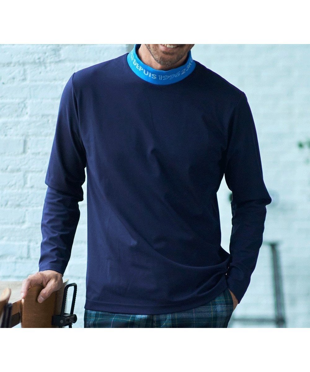 【23区 ゴルフ/23区GOLF / MEN】の【MEN/EC限定】【吸水速乾/UVケア】リブ襟 モックネックシャツ インテリア・キッズ・メンズ・レディースファッション・服の通販 founy(ファニー) ファッション Fashion メンズファッション Fashion for Men トップス・カットソー Cut & Sew Tops メンズシャツ Shirts インナー Innerwear カットソー Cut and Sewn Top スウィング Swing, Flare Movement スポーティ Sporty, Casual Athletic 吸水 Absorbent, Quick-Dry A/W・秋冬 Autumn/Winter ネイビー系|ID: prp329100004850079 ipo3291000000035606922