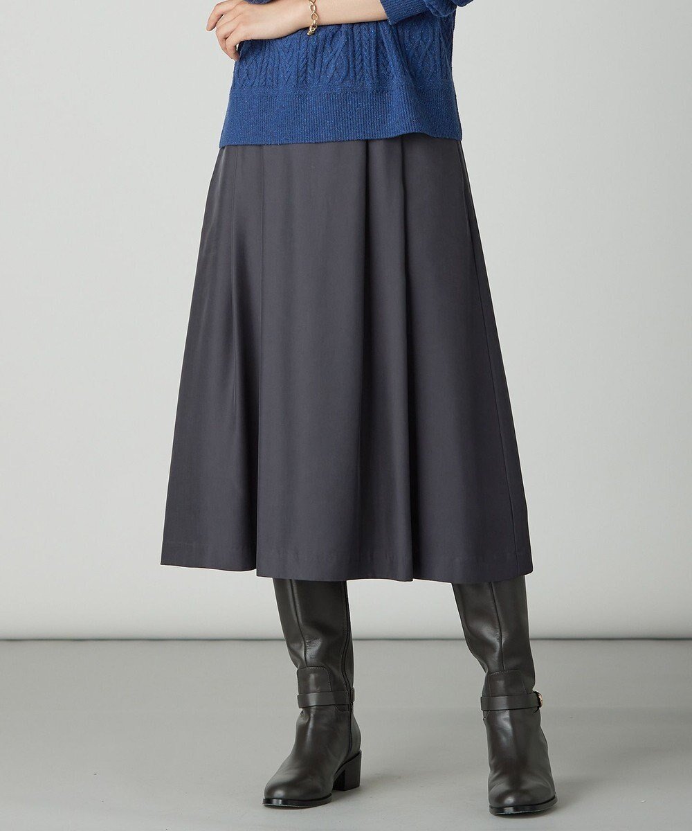 【ジェイ プレス/J.PRESS】のCUPRAツイル タック スカート インテリア・キッズ・メンズ・レディースファッション・服の通販 founy(ファニー) 　ファッション　Fashion　レディースファッション　Fashion for Women　スカート　Skirts　キュプラ　Cupro, Eco Fabric　ギャザー　Gathered, Ruffled　ツイル　Twist, Twisted Detail　バランス　Balance, Style Balance　フォルム　Silhouette, Form　フロント　Front, Front Design　A/W・秋冬　Autumn/Winter　エレガント 上品　Elegant　ビジネス 仕事 通勤　Business / Work / Commuting　スレート系|ID: prp329100004850131 ipo3291000000035608083