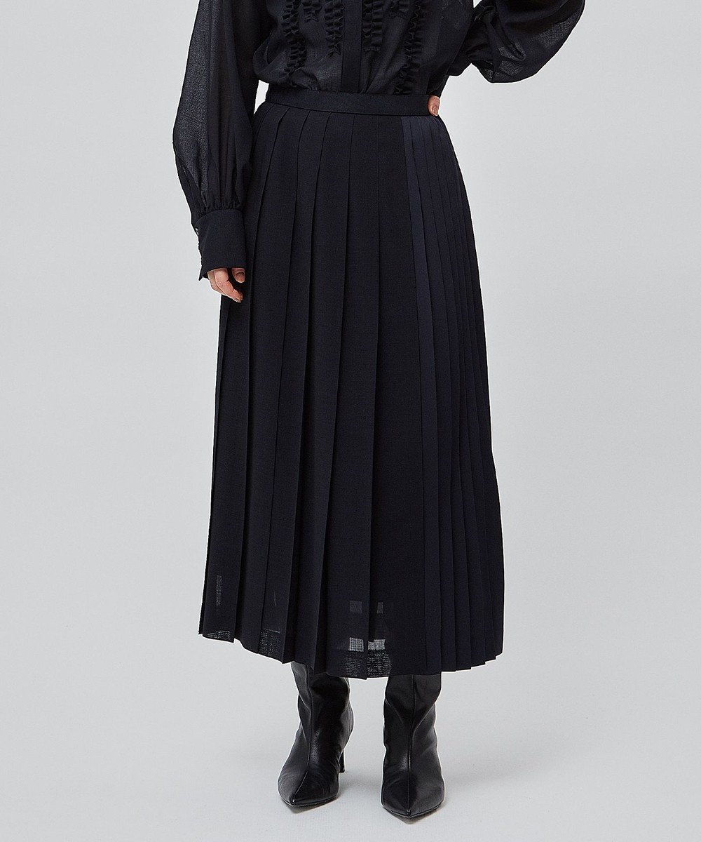 【ベイジ,/BEIGE,】のMOYE / プリーツスカート インテリア・キッズ・メンズ・レディースファッション・服の通販 founy(ファニー) 　ファッション　Fashion　レディースファッション　Fashion for Women　スカート　Skirts　プリーツスカート / 上品フェミニンスタイル　Pleated Skirts　おすすめ　Recommended / Our Picks　とろみ　Fluid, Flowy Fabric　エレガント 上品　Elegant　カットソー　Cut and Sewn Top　サテン　Satin, Glossy Fabric　シルク　Silk, 100% Silk　プリーツ　Pleats, Pleated　ラップ　Wrap, Wrap Design　ビジネス 仕事 通勤　Business / Work / Commuting　A/W・秋冬　Autumn/Winter　Navy×Navy|ID: prp329100004850288 ipo3291000000035709705