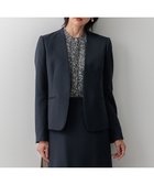 【23区/NIJYUSANKU】の【洗える】ウールライクカルゼ ノーカラージャケット ネイビー系|ID: prp329100004850304 ipo3291000000035710289