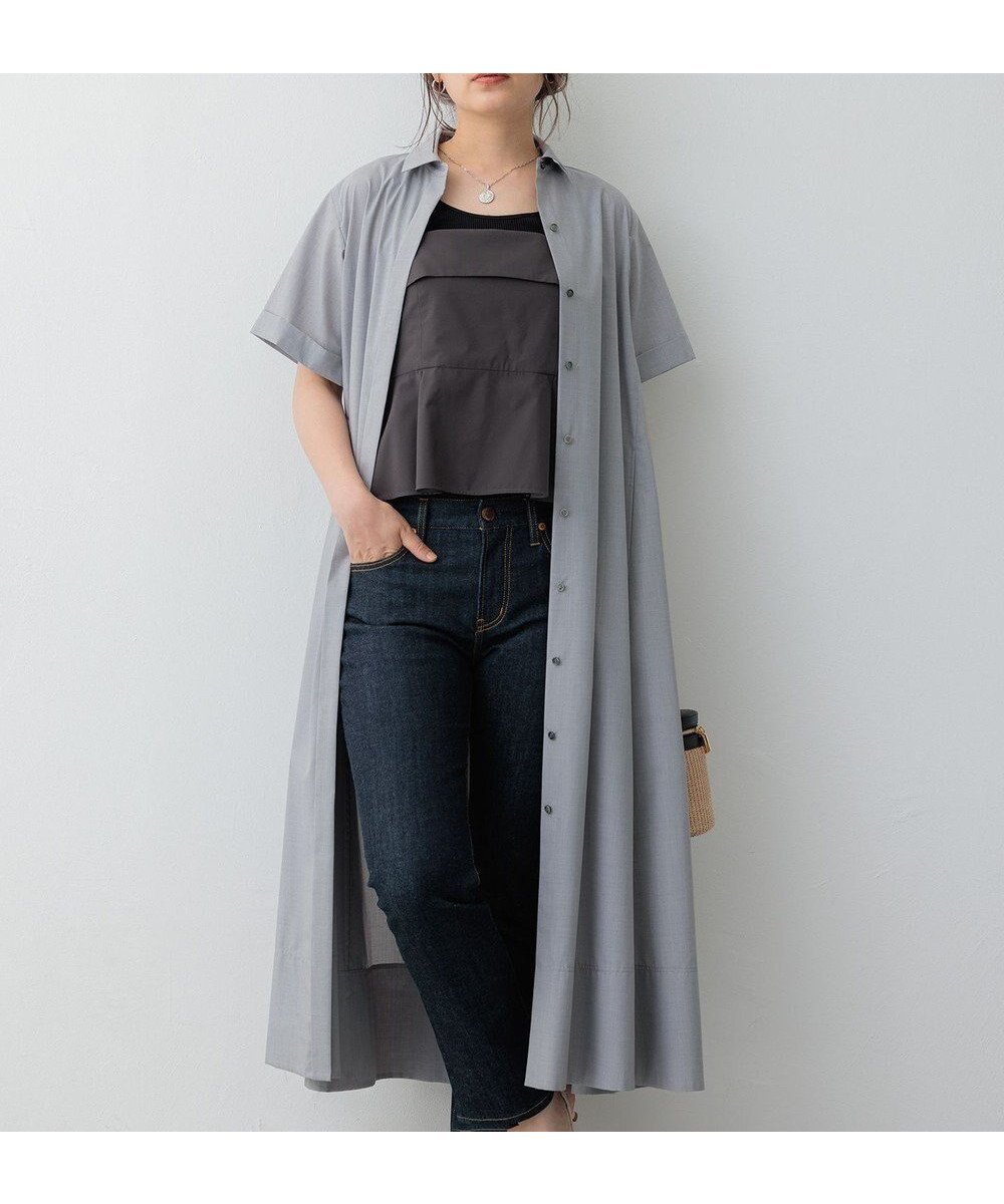 【23区/NIJYUSANKU】の【CLASSY.コラボ】ビスチェコンビ シャツワンピース インテリア・キッズ・メンズ・レディースファッション・服の通販 founy(ファニー) 　雑誌掲載アイテム　Magazine Picks & Fashion Features　ファッション雑誌　Fashion Magazines　クラッシィ　CLASSY.　ファッション　Fashion　レディースファッション　Fashion for Women　ワンピース　Dresses　シャツワンピース / 1枚で着映えコーデ　Shirt Dresses　春　Spring　カットソー　Cut and Sewn Top　コラボ　Collaboration, Collab　コンパクト　Compact, Small Size　雑誌　Magazine, Fashion Magazine　トレンド　Trend, Trending Now　ビスチェ　Bustier, Corset Top　フィット　Fit, Slim Fit　ブロード　Broadcloth, Fine Cotton　半袖　Short Sleeve, Half Sleeve　6月号　June Issue, Jun. Edition　ロング　Long, Long-Length　ワーク　Workwear, Utility Style　S/S・春夏　SS, Spring/Summer, Warm Season　夏　Summer　2024年　2024　2024春夏・S/S　Spring/Summer 2024 SS24　ライトグレー×スレート|ID: prp329100004850340 ipo3291000000035544070