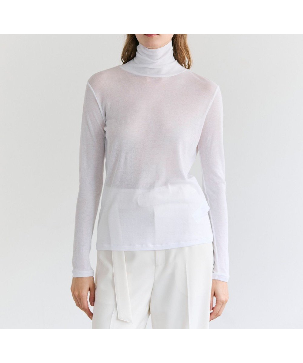 【ベイジ,/BEIGE,】のSORE / コットンシアーハイネックカットソー インテリア・キッズ・メンズ・レディースファッション・服の通販 founy(ファニー) 　ファッション　Fashion　レディースファッション　Fashion for Women　トップス・カットソー　Cut & Sew Tops　シャツ・ブラウス・オフィスカジュアル　Elegant Blouses & Button-Ups　ロングTシャツ・Tシャツ　Longline T-Shirts & Tees　カットソー・ベーシックTシャツ　Cut-and-Sewn Tops / Stretch Tees & Basics　インナー　Innerwear　カットソー　Cut and Sewn Top　シアー　Sheer, See-Through　ジャケット　Jacket, Outerwear　人気　Popular, Best Seller　ビジネス 仕事 通勤　Business / Work / Commuting　夏　Summer　定番　Standard, Basic Item　S/S・春夏　SS, Spring/Summer, Warm Season　A/W・秋冬　Autumn/Winter　White|ID: prp329100004850355 ipo3291000000036294908