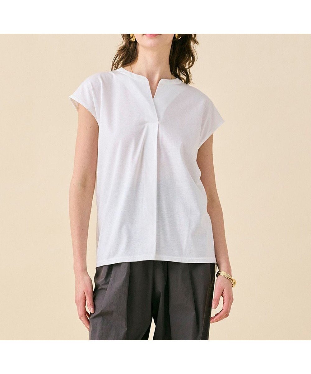 【ベイジ,/BEIGE,】の【WEB限定・洗える】MELISSA / バックシフォンスキッパー半袖トップス インテリア・キッズ・メンズ・レディースファッション・服の通販 founy(ファニー) 　ファッション　Fashion　レディースファッション　Fashion for Women　トップス・カットソー　Cut & Sew Tops　シャツ・ブラウス・オフィスカジュアル　Elegant Blouses & Button-Ups　ロングTシャツ・Tシャツ　Longline T-Shirts & Tees　カットソー・ベーシックTシャツ　Cut-and-Sewn Tops / Stretch Tees & Basics　カットソー　Cut and Sewn Top　半袖　Short Sleeve, Half Sleeve　夏　Summer　春　Spring　S/S・春夏　SS, Spring/Summer, Warm Season　洗える　Machine Washable　White|ID: prp329100004850375 ipo3291000000035545498