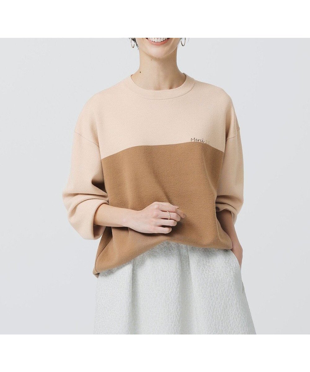 【自由区/JIYU-KU】の【カタログ掲載・セットアップ対応・洗える】スムージーブロッキング ニット インテリア・キッズ・メンズ・レディースファッション・服の通販 founy(ファニー) 　ファッション　Fashion　レディースファッション　Fashion for Women　トップス・カットソー　Cut & Sew Tops　ニット　Knit Tops & Sweaters　セットアップ　Matching Sets　レディーストップス・ブラウス　Tops & Blouses / Assorted Women's Tops　セットアップ　Set-Up, Coordinated Outfit　セーター　Sweater, Knitwear　ドレス　Dress, One-Piece　ブロッキング　Color Blocking, Panel Design　エレガント 上品　Elegant　洗える　Machine Washable　A/W・秋冬　Autumn/Winter　ピンクベージュ×モカ|ID: prp329100004850386 ipo3291000000035545614