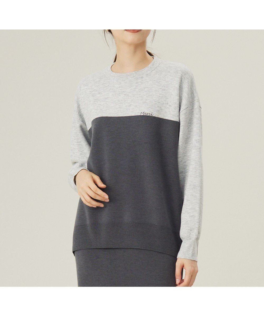 【自由区/JIYU-KU】の【カタログ掲載・セットアップ対応・洗える】スムージーブロッキング ニット インテリア・キッズ・メンズ・レディースファッション・服の通販 founy(ファニー) 　ファッション　Fashion　レディースファッション　Fashion for Women　トップス・カットソー　Cut & Sew Tops　ニット　Knit Tops & Sweaters　セットアップ　Matching Sets　レディーストップス・ブラウス　Tops & Blouses / Assorted Women's Tops　セットアップ　Set-Up, Coordinated Outfit　セーター　Sweater, Knitwear　ドレス　Dress, One-Piece　ブロッキング　Color Blocking, Panel Design　エレガント 上品　Elegant　洗える　Machine Washable　A/W・秋冬　Autumn/Winter　ライトグレー×スレート|ID: prp329100004850386 ipo3291000000035545615